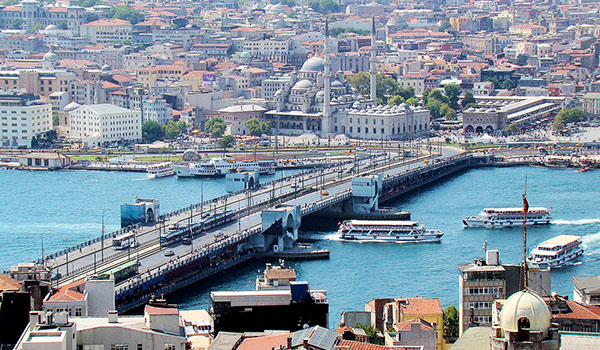Walk across Galata Bridge